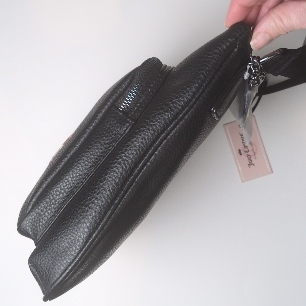 Juicy Couture All Nighter Black Vegan Leather Adjustable Strap Crossbody Bag NWT - Picture 14 of 17